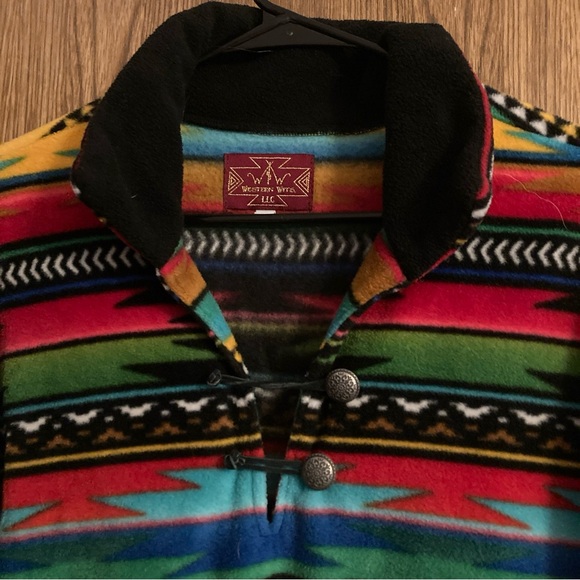 Western Wits Unisex Size S Fleece Aztec Pullover Jacket Southwestern  Boho USA - Picture 4 of 6